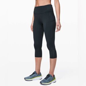 Lululemon fast and free crop II nulux melanite